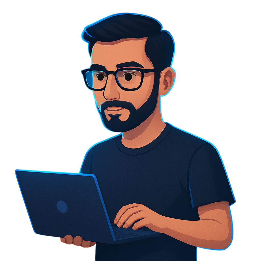 M. Ali Raza Full Stack Developer Illustration